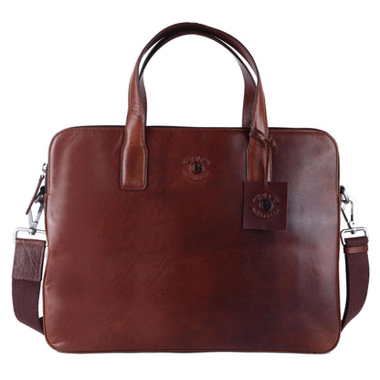 Brown Leather Laptop Bag: 31 x 38 x 5.5 cm Dimensions CuirLondon