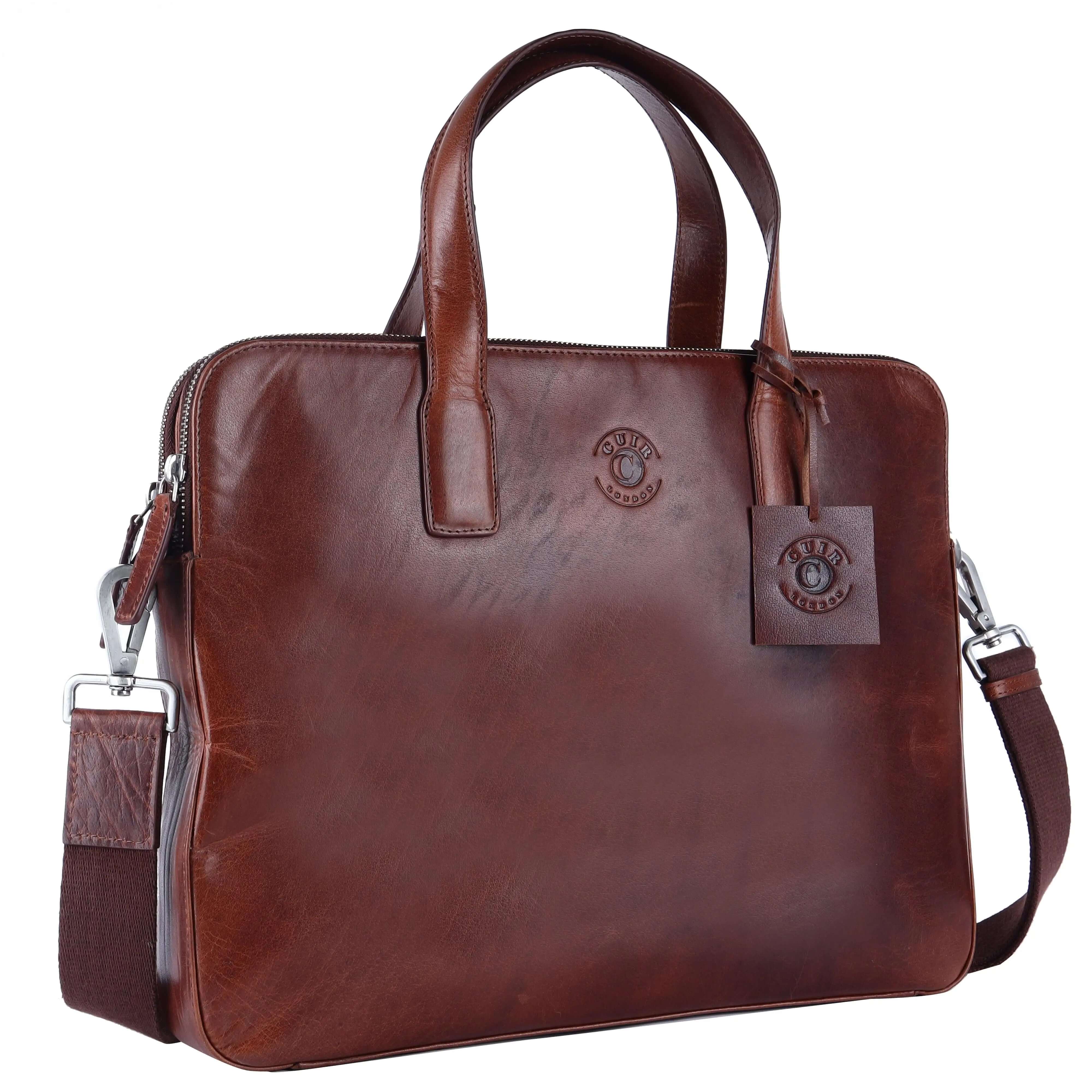 Brown Leather Laptop Bag: 31 x 38 x 5.5 cm Dimensions CuirLondon