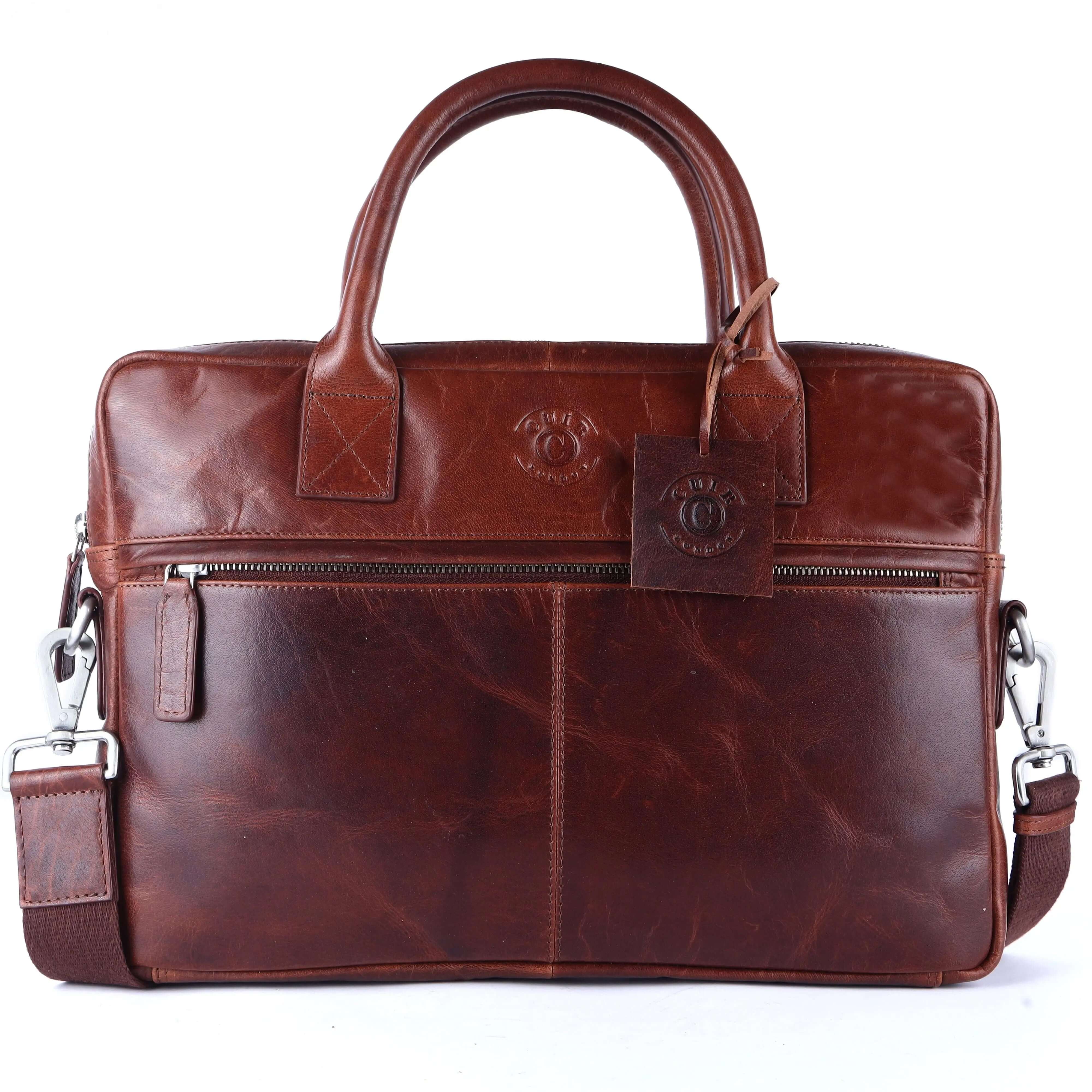 Stylish Brown Laptop Bag for Men: 31x38x5.5 cm Dimensions CuirLondon