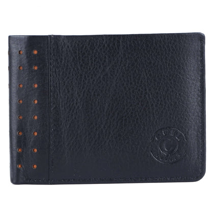 Black and Orange RFID Bifold Wallet for Men: Secure and Stylish (11.5x9 cm) CuirLondon