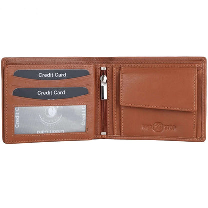 Brown Leather RFID Wallet: 11.5x9 cm Product Size CuirLondon