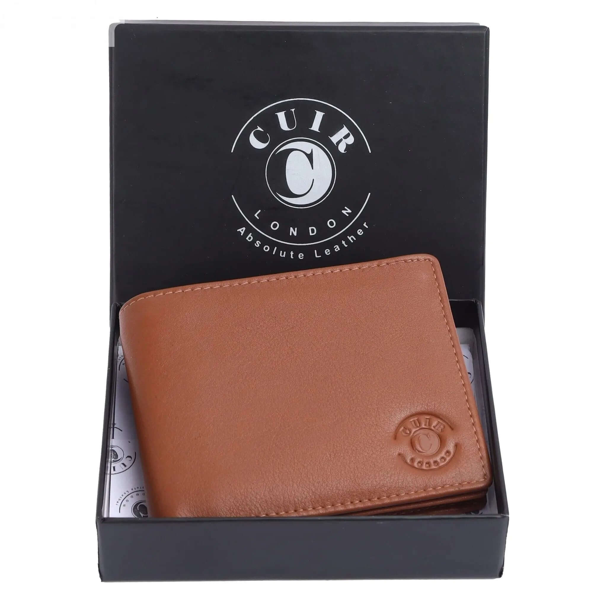 Brown Leather RFID Wallet: 11.5x9 cm Product Size CuirLondon