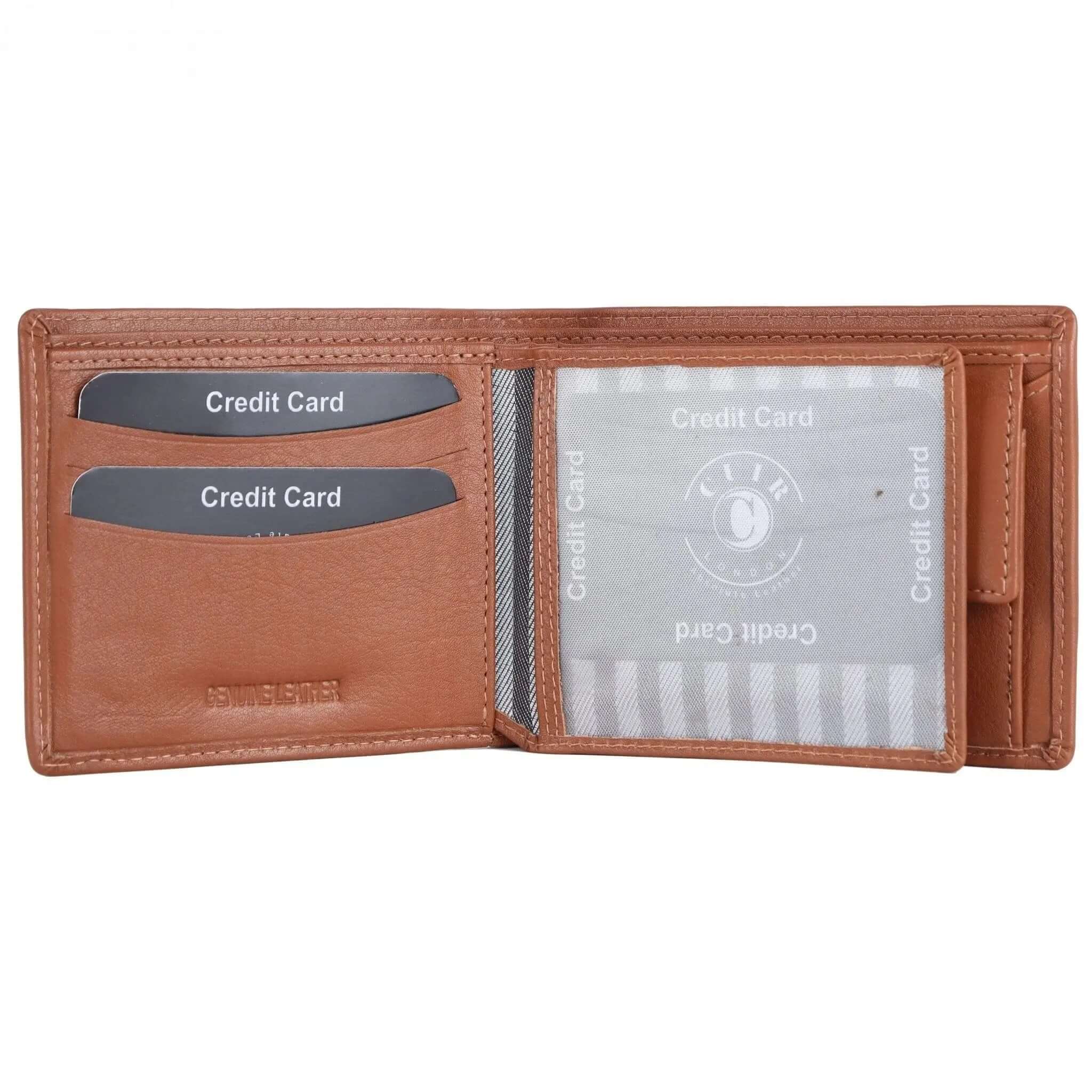 Brown Leather RFID Wallet: 11.5x9 cm Product Size CuirLondon