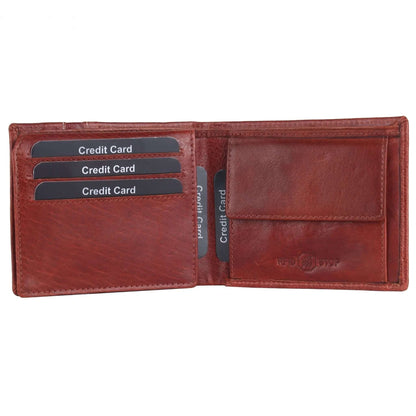 Genuine Deep Brown Wallet for Men | Buff and Cow Leather | 6 Pockets CuirLondon