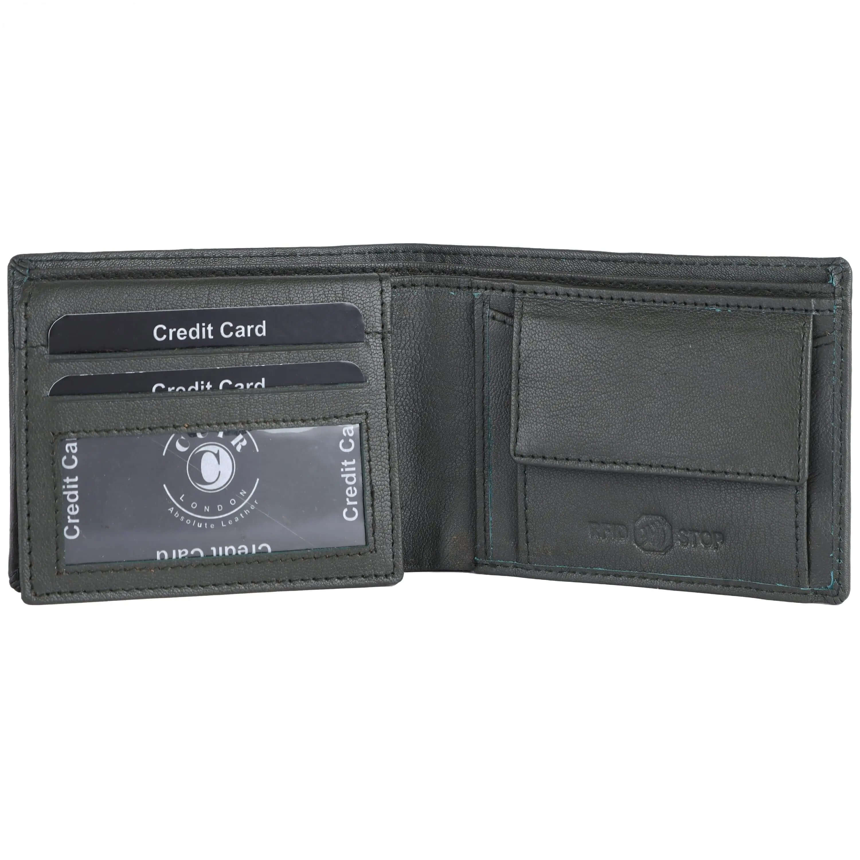 Genuine Grey NDM Wallet for Men | Buff and Cow Leather | 6 Pockets CuirLondon