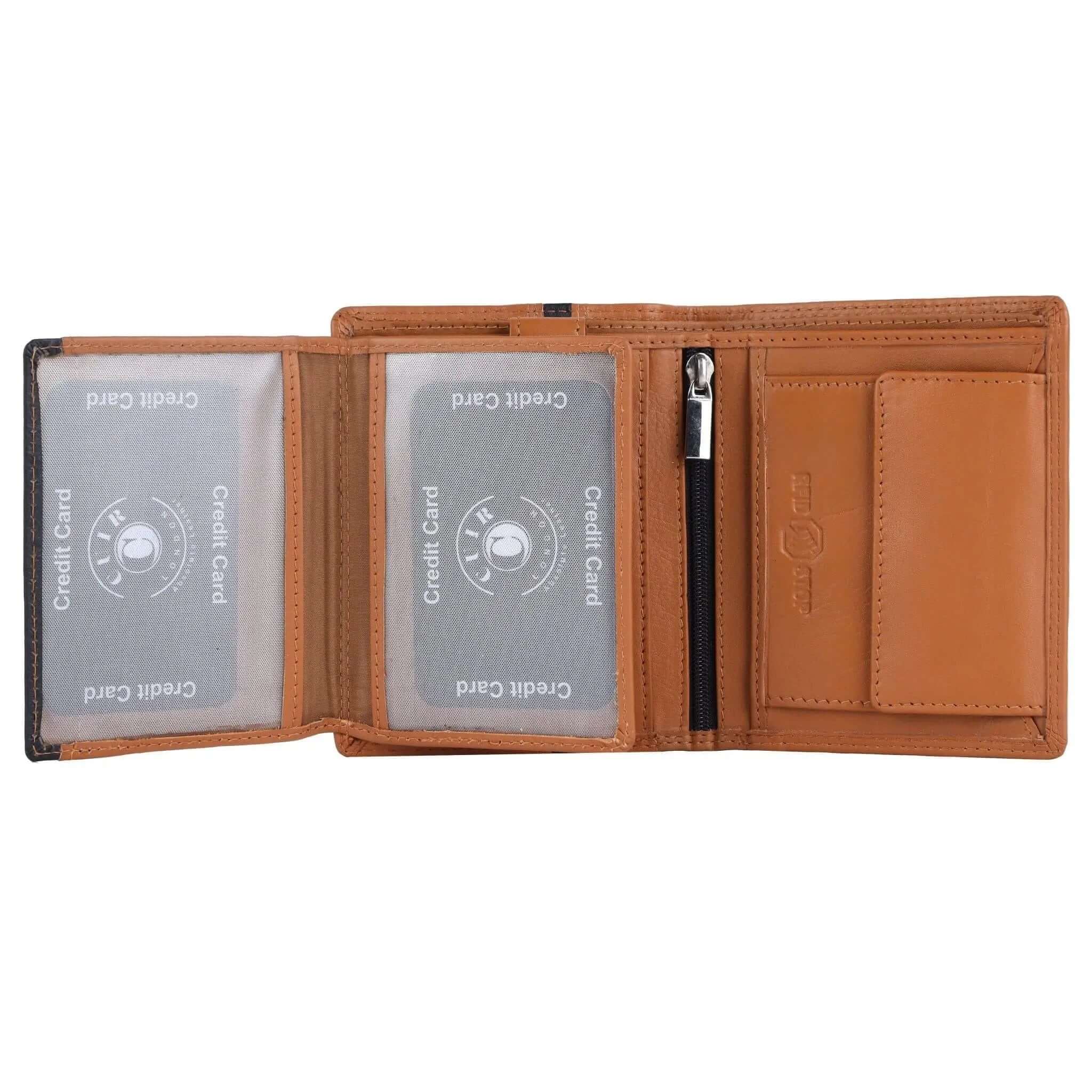 Genuine Light Brown RFID Wallet for Men | Buff and Cow Leather | 6 Pockets CuirLondon