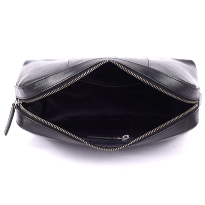 New Design Black Leather Wash Bag for Travel CuirLondon