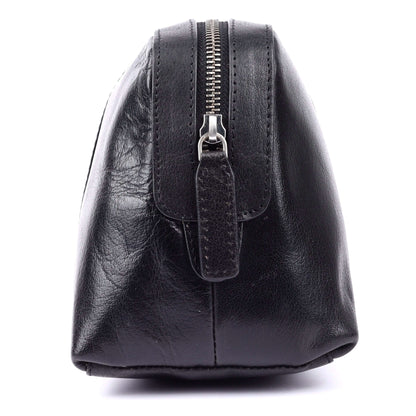 New Design Black Leather Wash Bag for Travel CuirLondon