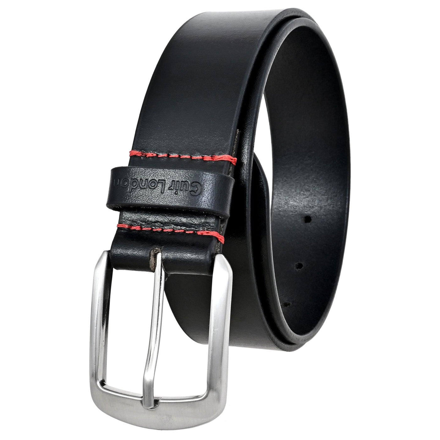 Black Anti-Scratch Leather Belt - CuirLondon